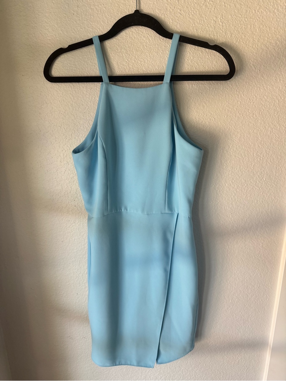 Amanda Uprichard Sky Blue Mini Sheath Dress with Front Slit